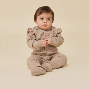 NWT Konges Slojd 100% Merino Wool Tomma Knit Pointelle Onesie 12M